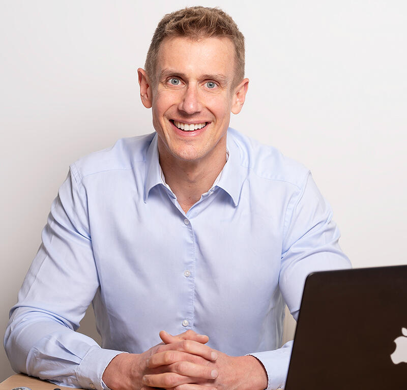 Doctor Abbs at computer Doctor at computer